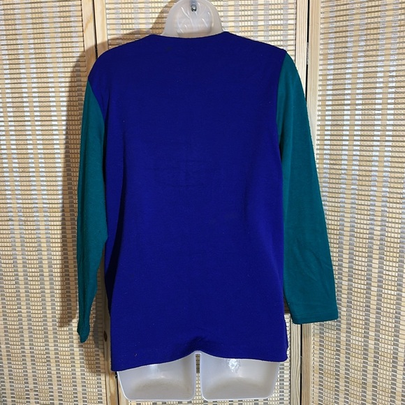 Alfred Dunner Vintage 1990s Y2K Jewel Tone Floral Layered Cardigan Sweater Small - Picture 11 of 16